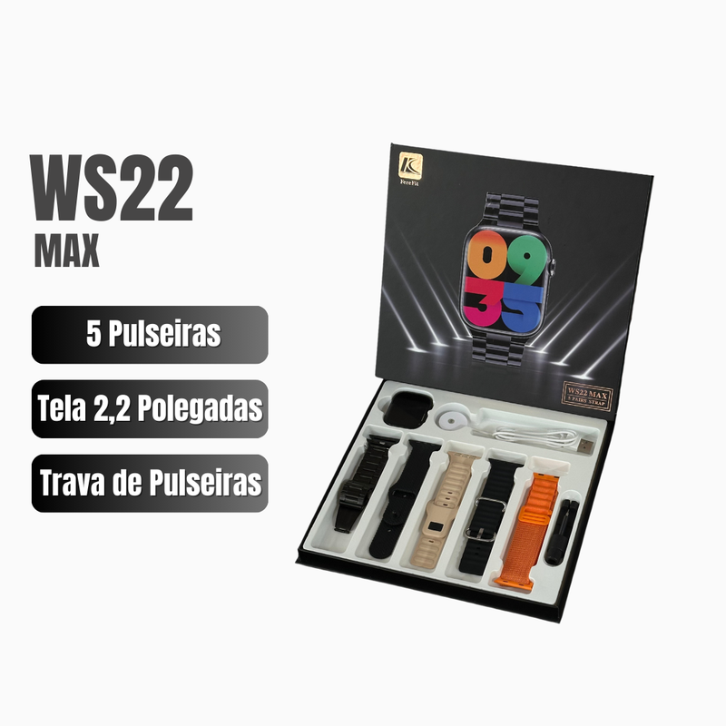 WS22 max 47.3mm kit 5 pulseiras | tela nível AMOLED e trava de pulseiras | segunda geração