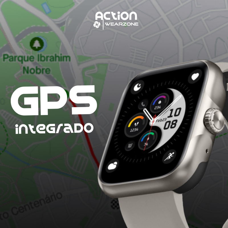 ACTION WEARZONE | Smartwatch Esportivo | A PROVA D'ÁGUA, GPS integrado e 7 Dias de Bateria