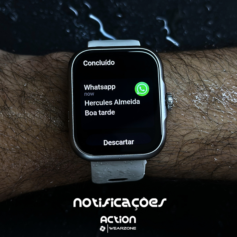 ACTION WEARZONE | Smartwatch Esportivo | A PROVA D'ÁGUA, GPS integrado e 7 Dias de Bateria