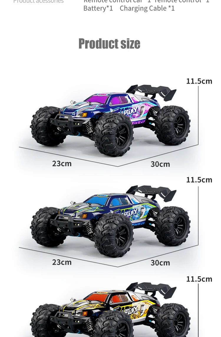 Carro de controle remoto de alta velocidade, monster truck