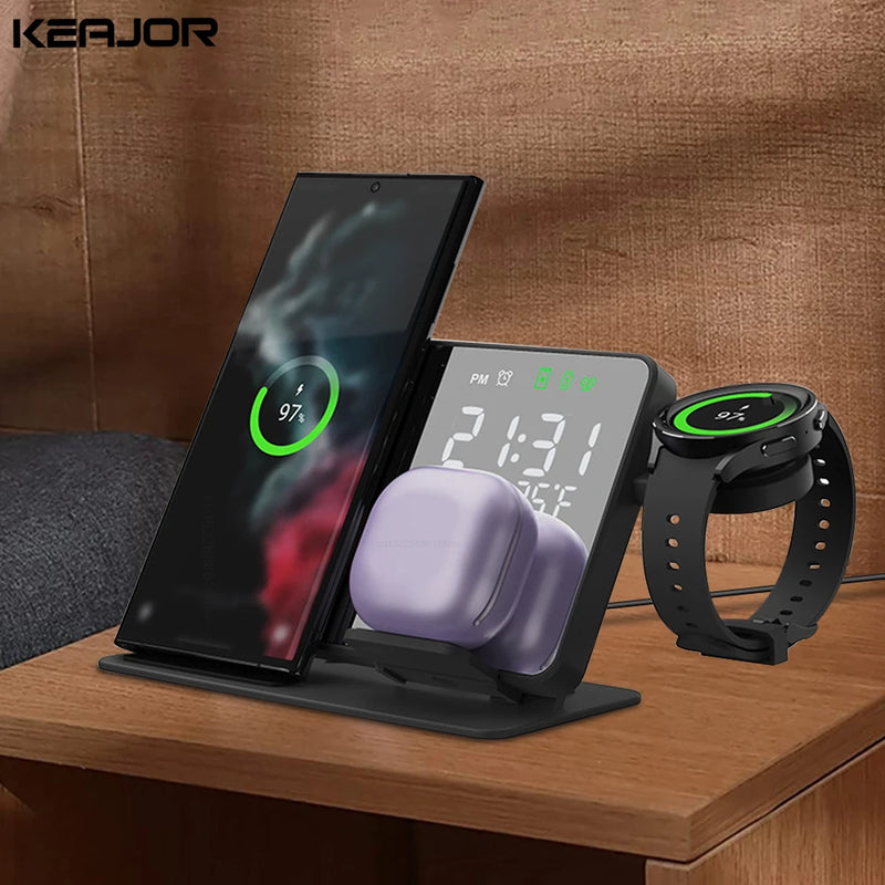 3 em 1 carregador sem fio para samsung galaxy watch 6 5 pro estação de carregamento rápido