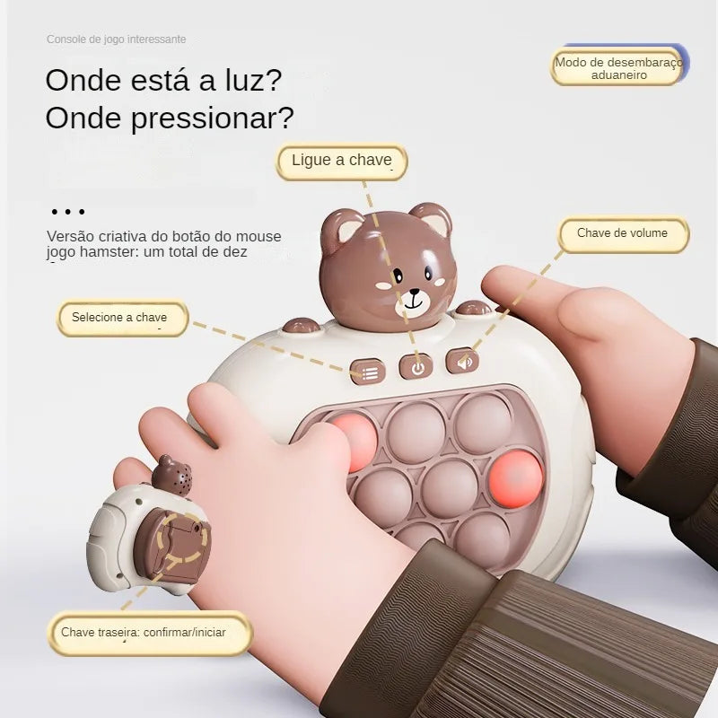 999 nível eletrônico rápido para empurrar bolinhas, máquina de jogo para crianças de desenhos animados diversão espremendo bolha, brinquedos anti estresse