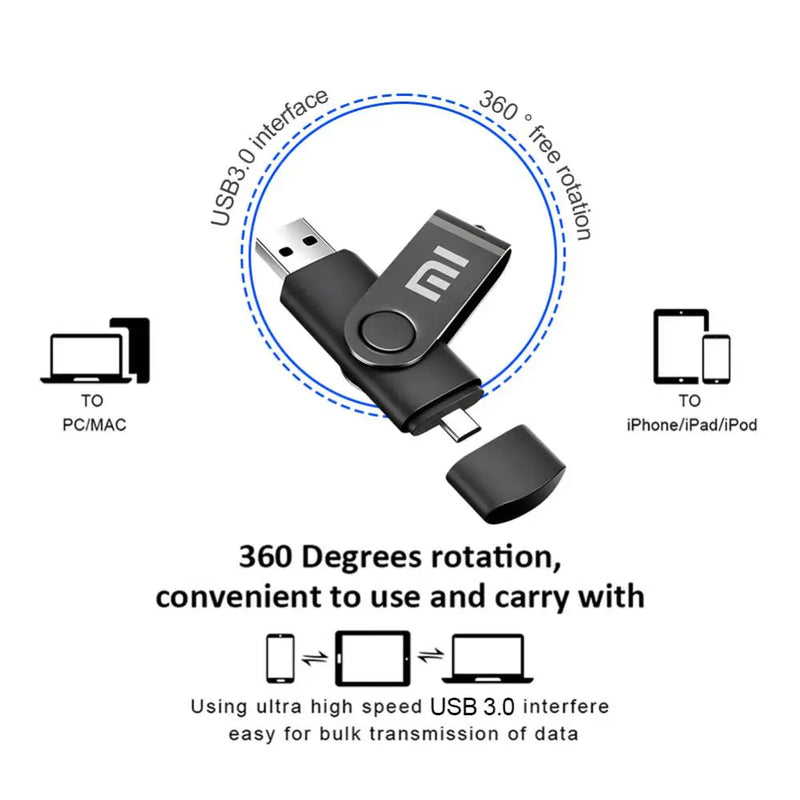 Pen drive de transferência de alta velocidade metal pendrive tipo-c interface USB