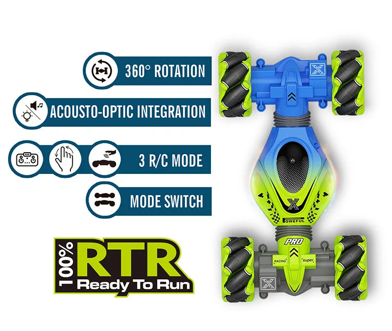 Carro de controle remoto com sensor de gestos rotação twist