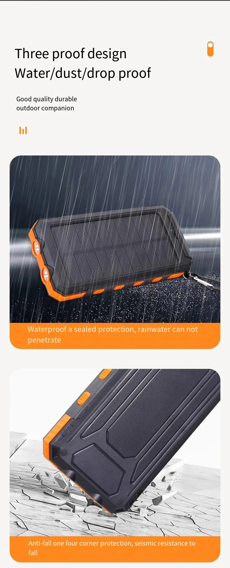 Carregador solar power bank 20000mah