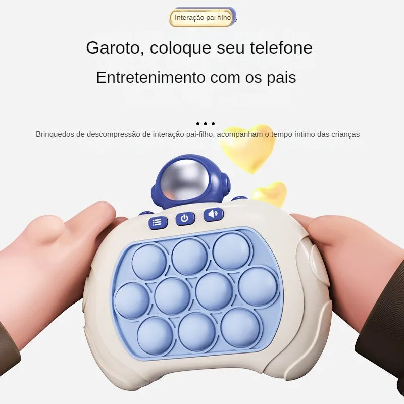 999 nível eletrônico rápido para empurrar bolinhas, máquina de jogo para crianças de desenhos animados diversão espremendo bolha, brinquedos anti estresse