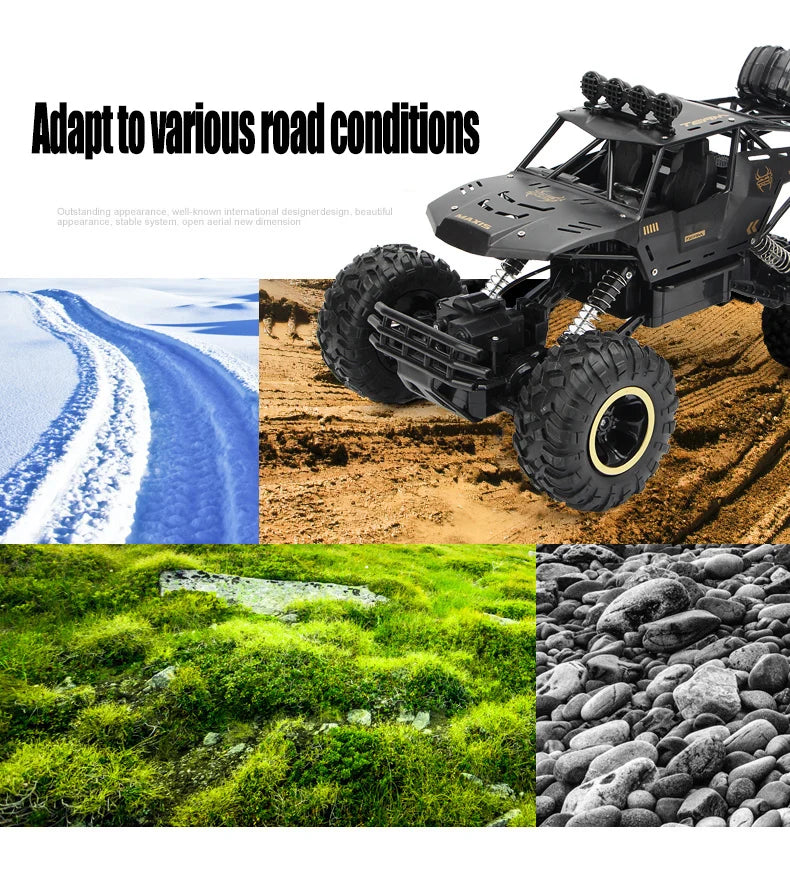 RC Car Off Road 4x4 Remote Control Cars Radio Buggy Truck Racing Drift with Led Lights Toys Gift for Boys Girls Children Kid