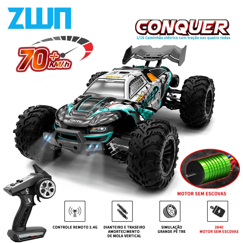 Carro de controle remoto de alta velocidade, monster truck